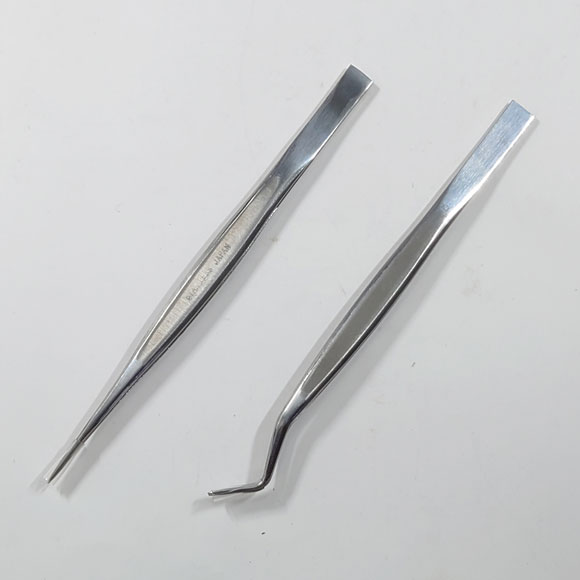 Bonsai stainless dental tweezers (KANESHIN) " Length 160mm" No.662A / No.662B