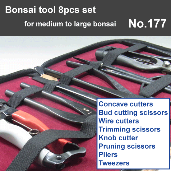 Bonsai tool 8pcs set ( No.3A, No.38, No.511, No.64G, No.48. No.95D, No.11, No.166 )  No.177