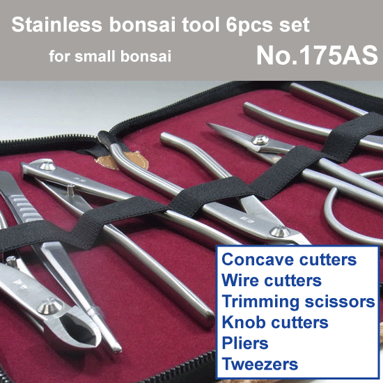 Bonsai tool Stainless 6pcs set for small bonsai   (No.818, No.806, No.808, No.814, No.827, No.64A ) No.175AS