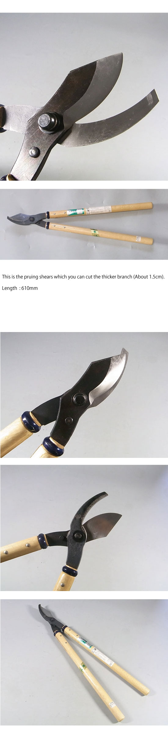 Both hands pruning shears (Pruning scissors) [ KANESHIN ] " Length 610mm / Weight 1300g" No.138